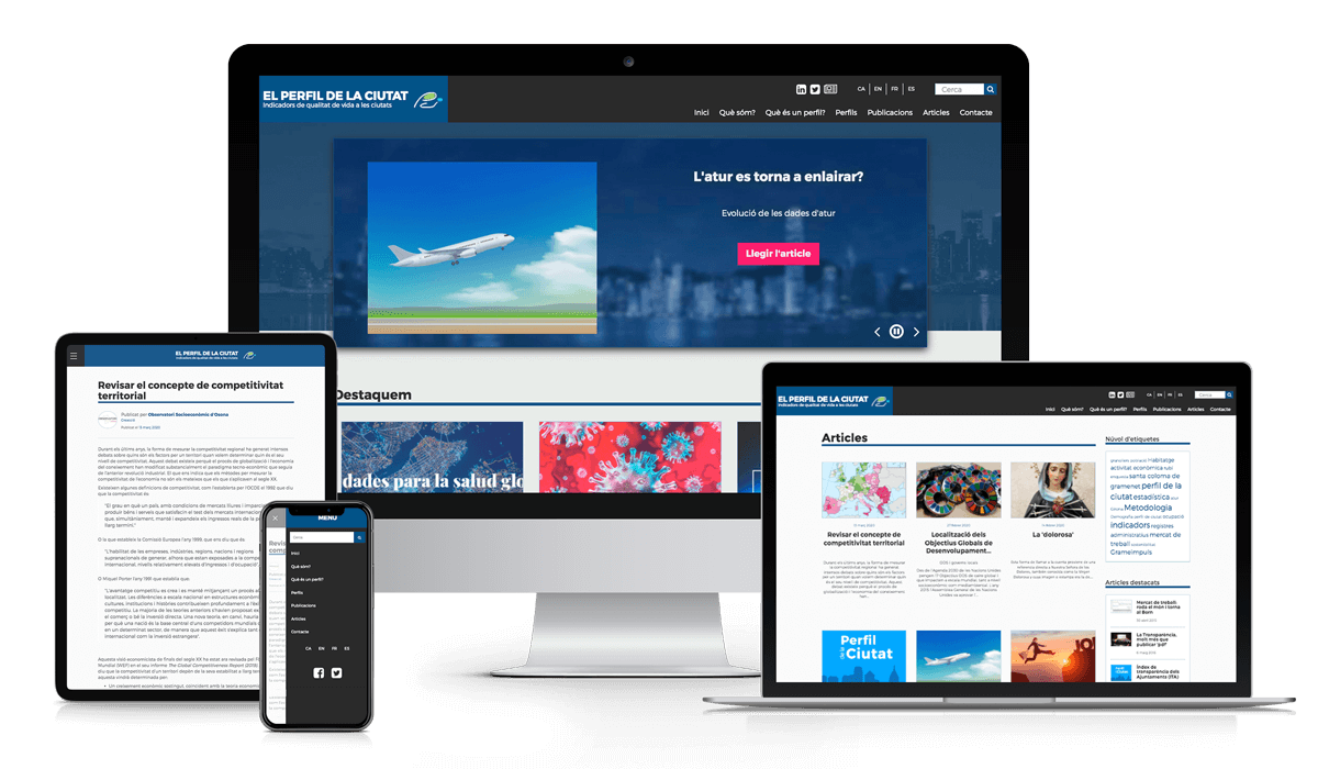 Vista de El Perfil de la Ciutat en diferentes dispositivos
